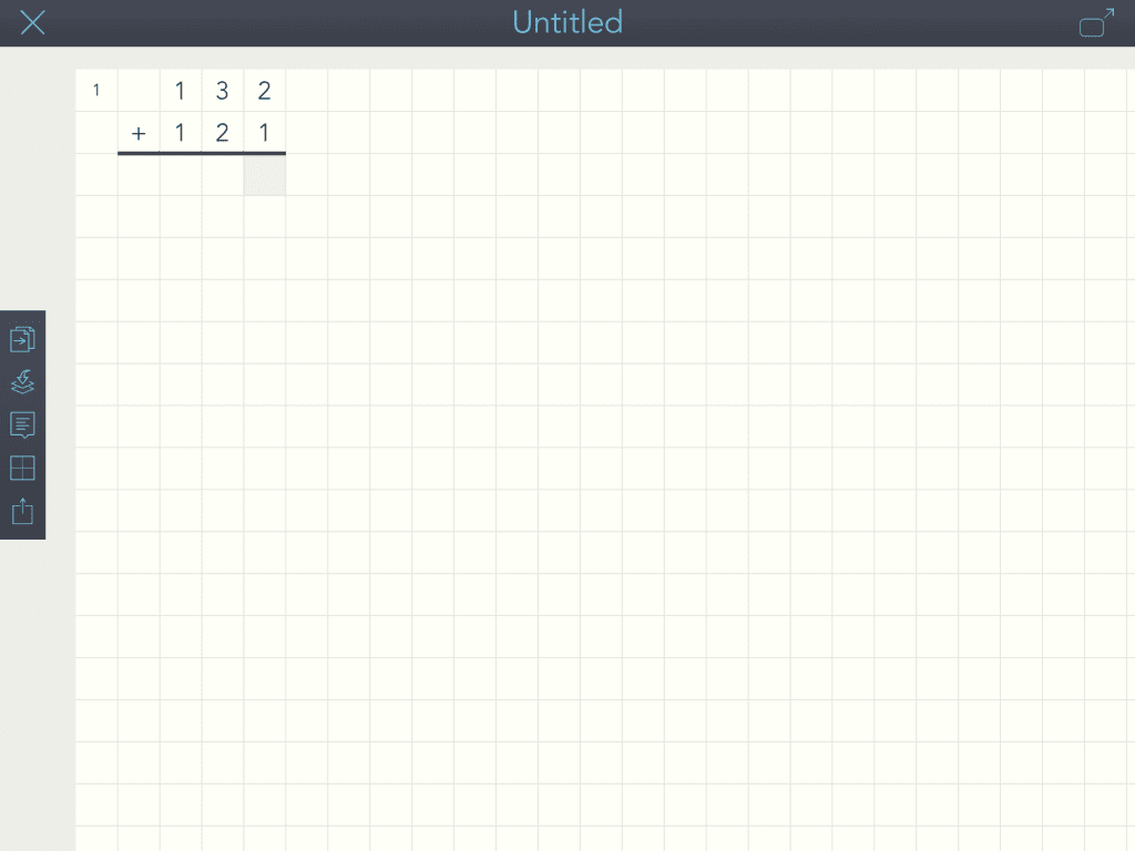 Screen shot of Modmath app for arithmetic